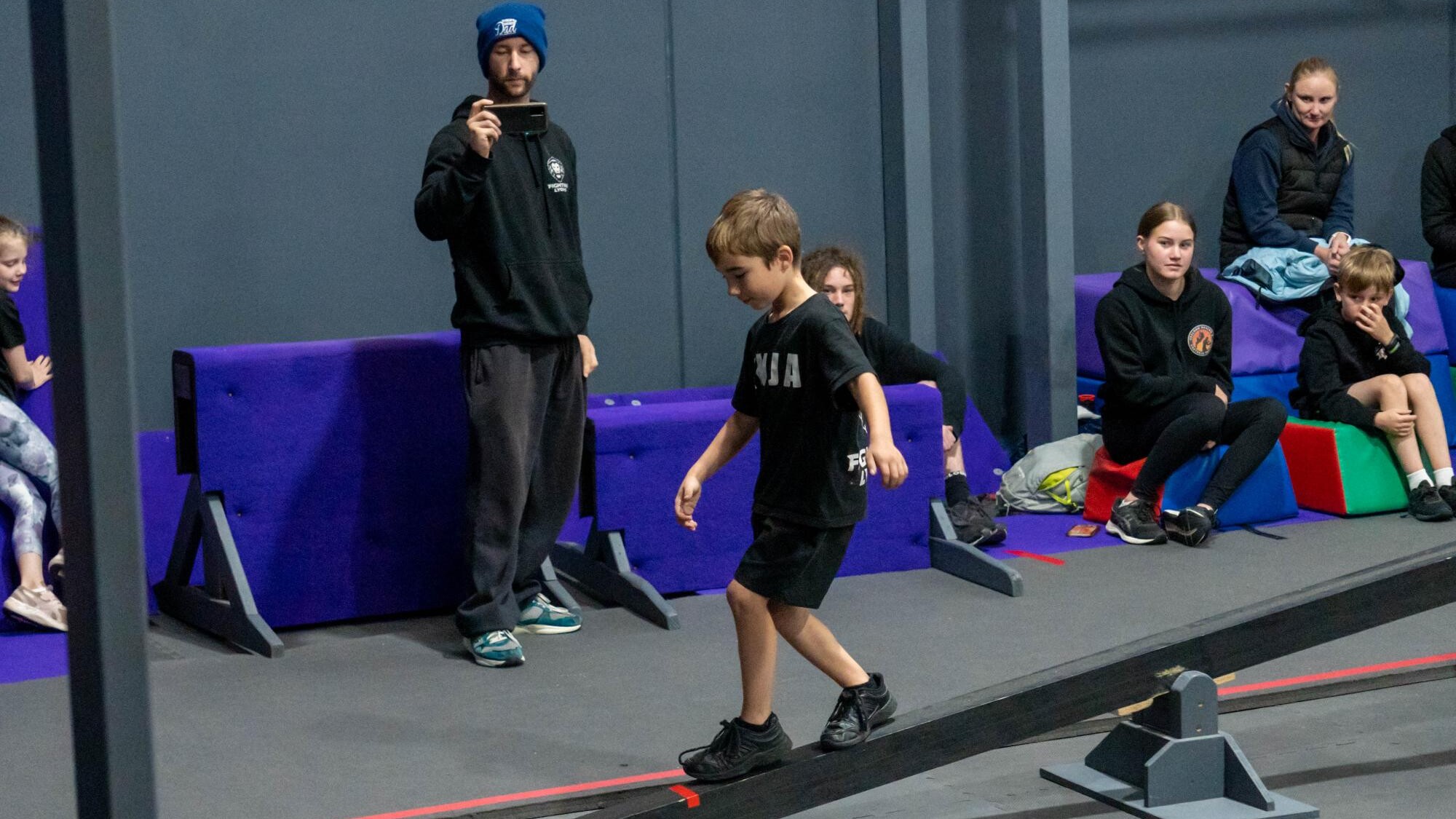 Modern Pentathlon Victoria (MPV)  Obstacle Laser Run (OLR) Australian Ninja Games Youth Qualifier All 111 uai at a Ninja Warrior gym in Melbourne, Australia.