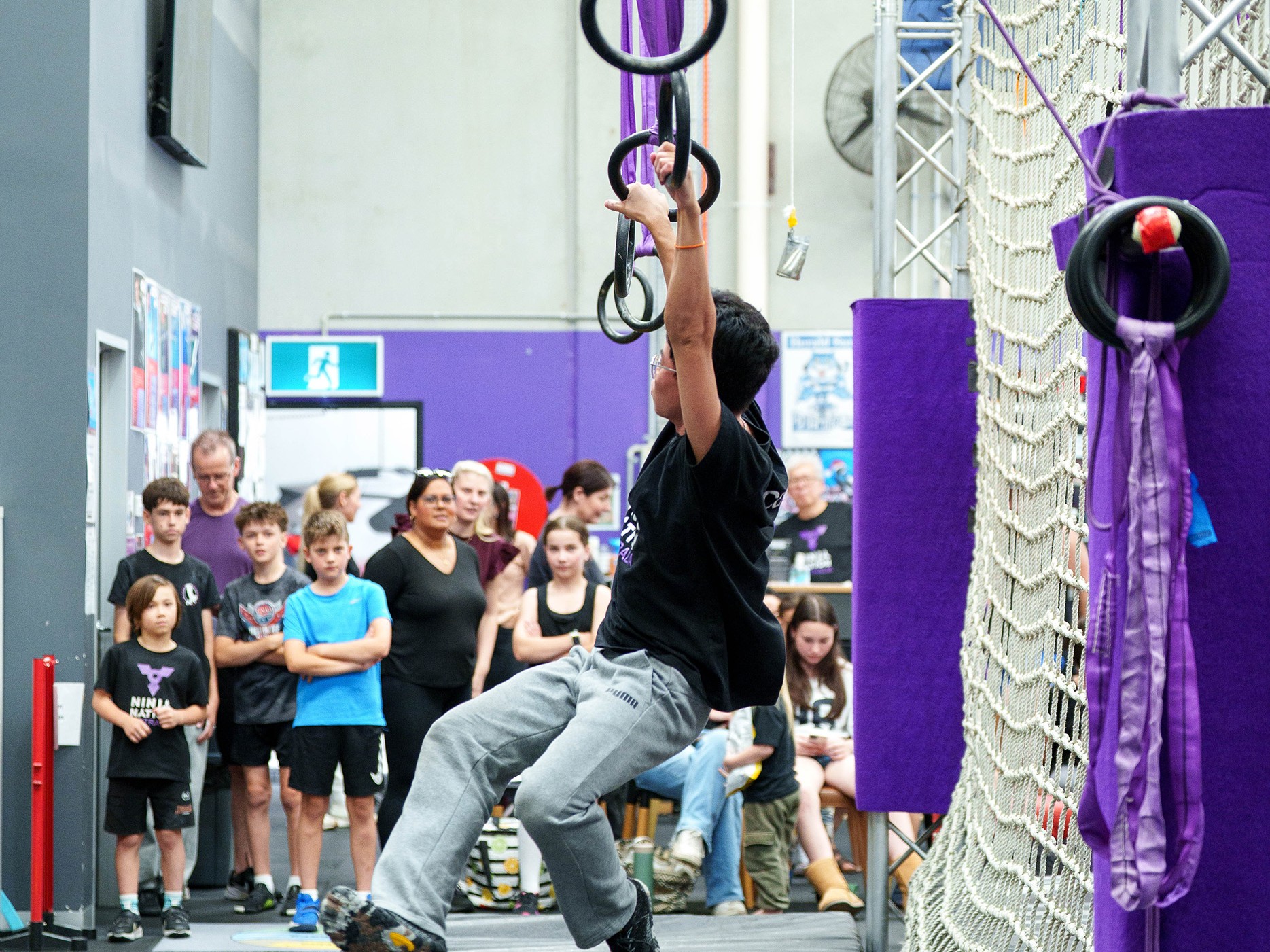 Events Ninja VCL Comp March 2026 17 uai at a Ninja Warrior gym in Melbourne, Australia.
